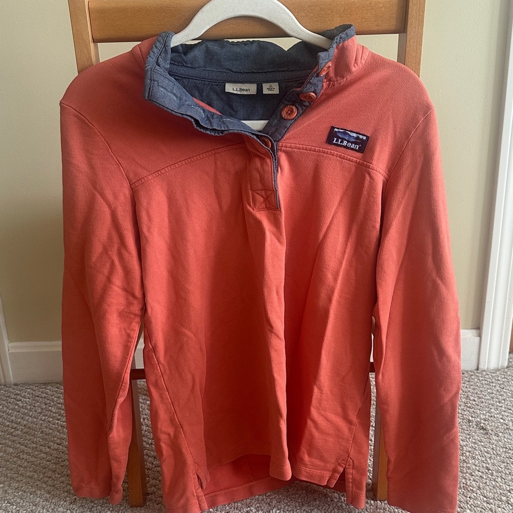 L.L. Bean Coral Orange Pullover